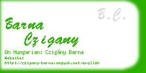 barna czigany business card
