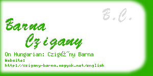 barna czigany business card